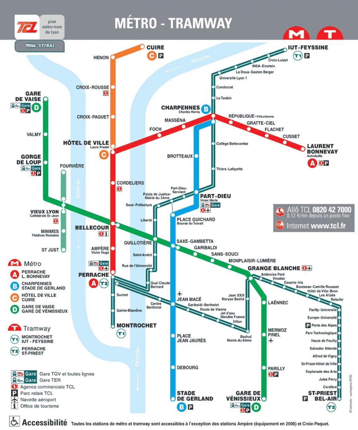 mappa di metropolitana di Lione