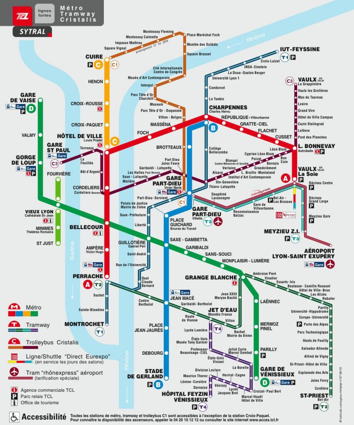 Mappa della metropolitana di lione