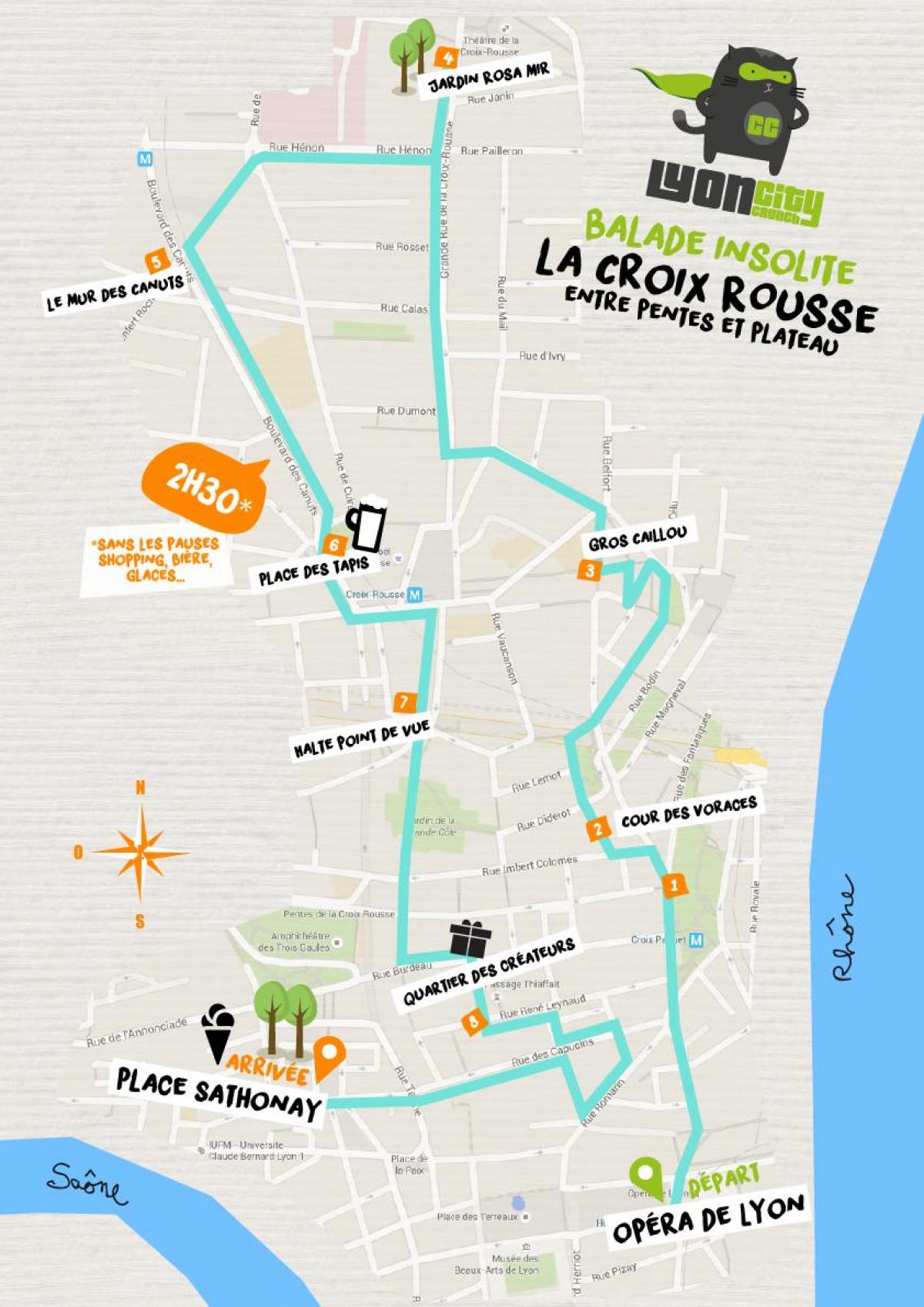 mappa di Lyon croix rousse 