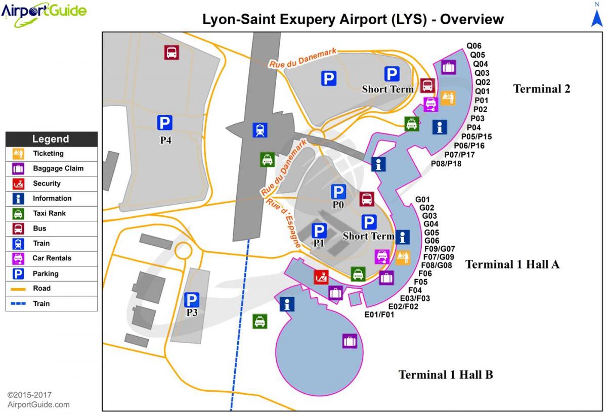 Lione, francia aeroporto mappa