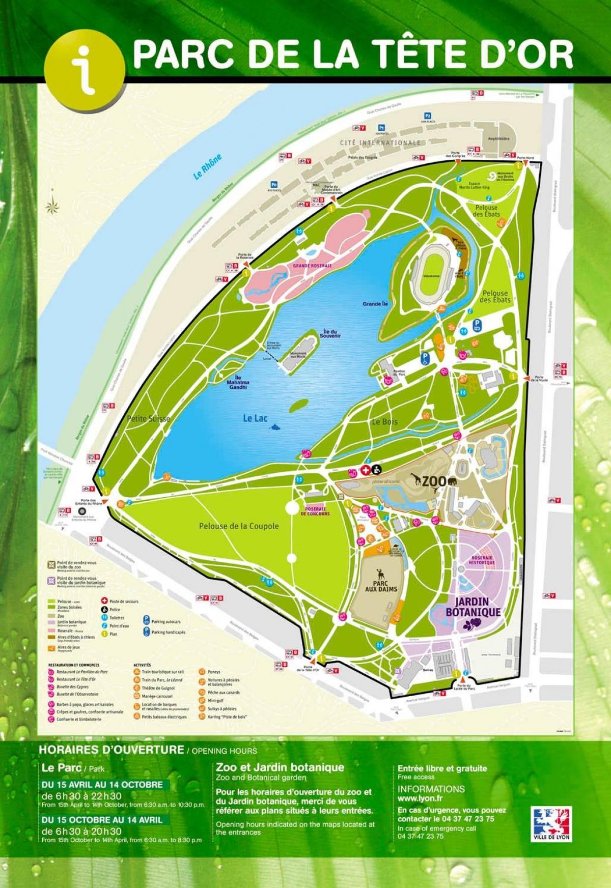 mappa di Lione parco