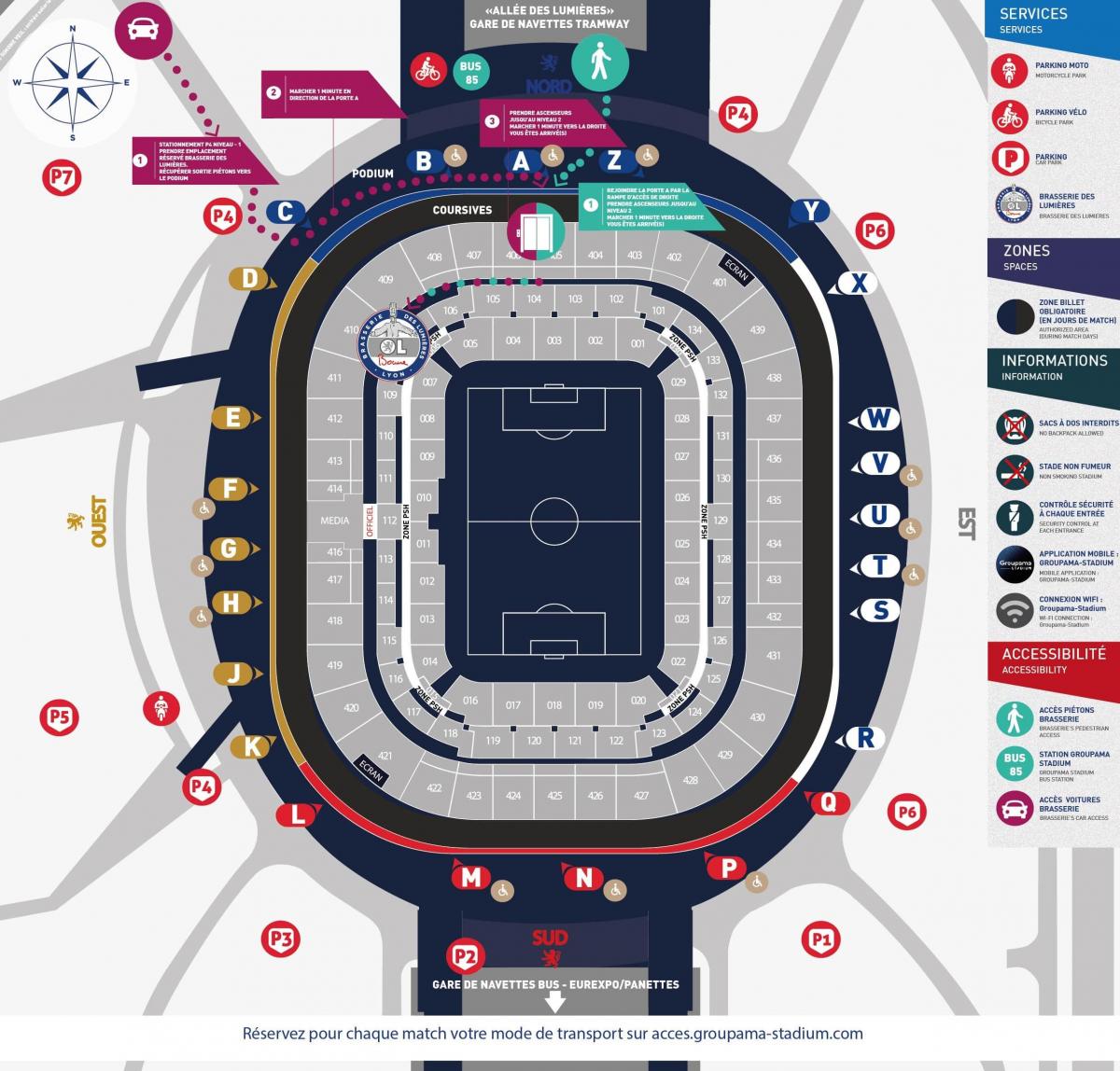 mappa di Lione stadio