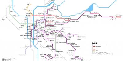 Mappa di Lione rhone express